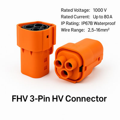 IP67B EV-Anschluss 3-Pin Kunststoff 1000V 80A für Batterie A/C PTC