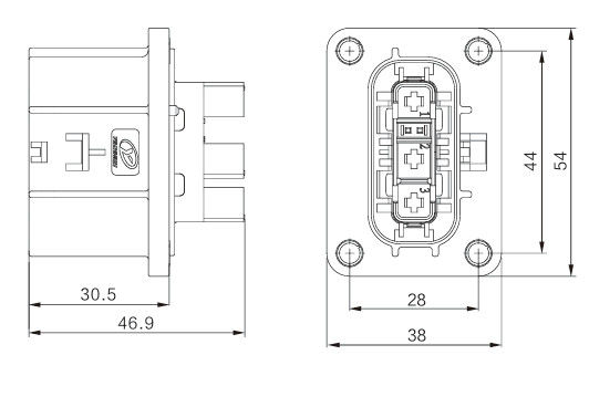 Neopower-Sicherheitsschloss 3-Pin-Automobilstrom- und Signalanschluss, 800V/16A, wasserdicht IP67, HVIL