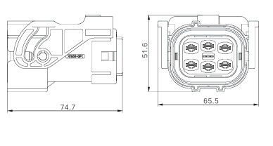Neopower 6-Pin Hochspannung 1000V 35A Automobilstrom- und Signalanschluss mit 360°-Schutz