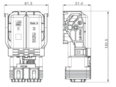 Neopower 2-Pin-Hochspannung Hybrid-Stromanschluss 400A 1000V mit HVIL und 360°-Schutz