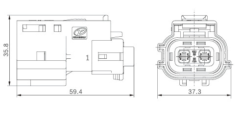 Neopower 2-poliger Hybrid-Automobilstecker 24A 800V mit HVIL und 360°-Abschirmung