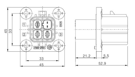 Neopower 800V 40A HVIL 2+1 Pin EV-Steckverbinder